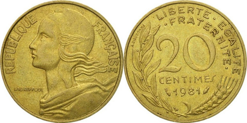 Moneda Francia 20 Céntimos 1981