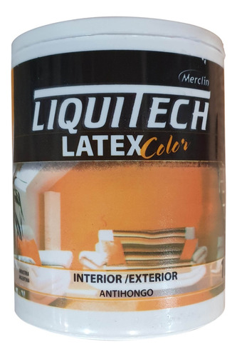 Latex Al Agua Color Interiorexterior Antihongos Liquitech 1l Acabado Mate Color Rojo borgoña