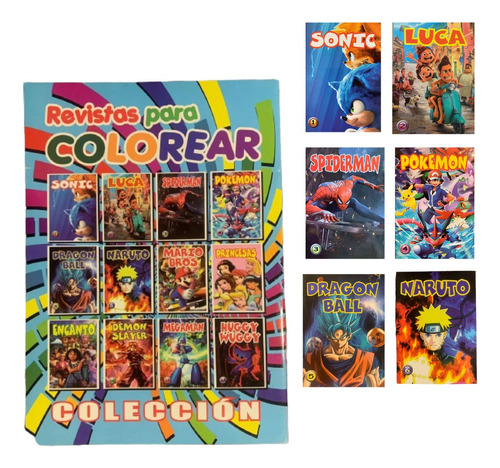 Pack De 6 Revistas Para Colorear 192 Dibujos Coleccionable