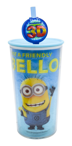 Vaso Minions The Rise Of Gru Doble Pared Plastico 3d 488 Ml Color Multicolor