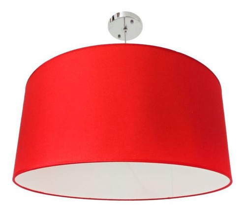 Lustre Dome Pelegrin Pel-021 Metal Tecido Vermelho 110V/220V