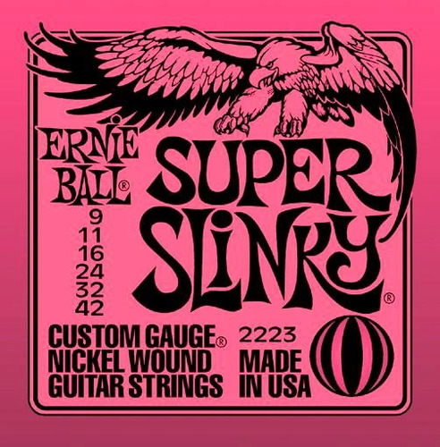 Set Cuerdas Ernie Ball 2223 09-42 Super Slinky Para Guitarra