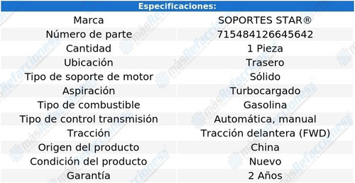 Soporte Motor Trasero Volvo S40 L4 1.9l Aut, Std Turbo 99-04