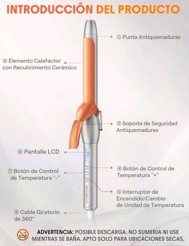 Rizador Cabello 9mm 8 Niv Temp 10 Min Sheglam Hair It Curl Plateado