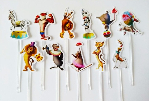 Pack 15 Toppers Para Cupcakes / Muffins. Madagascar