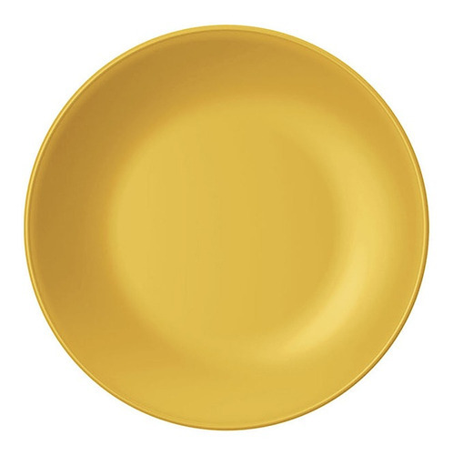 Prato Coupe Raso Cerâmica 26 Cm Mostrada Clean Yoi Cor Amarelo