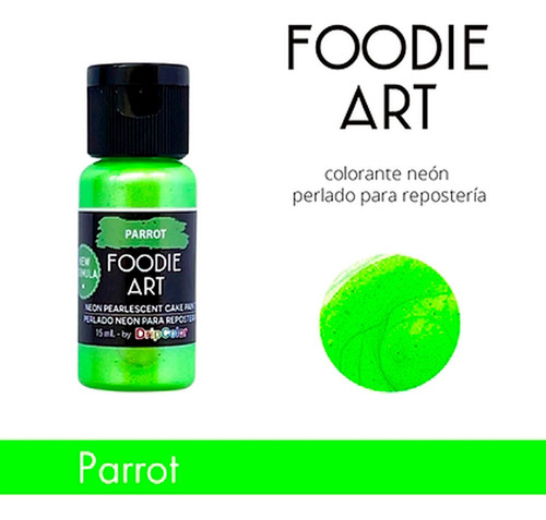 Colorante Comestible Foodie Art Perlado Neon Verde Parrot