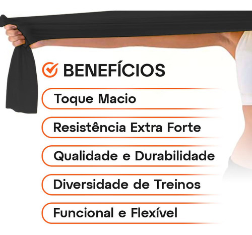 Kit 5 Faixas Elásticas 1,50m Leve D1fitness