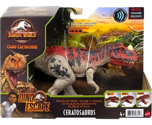 Juguete Para Niños Jurassic World Ceratosaurus, Ruge Y Ataca