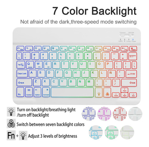 ;= Funda Teclado Mouse +lápiz P/ iPad iPad 9a/8a/7a Gen