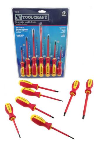 Juego Destornilladores Electricidad 7 Pzs Toolcraft Tc0240
