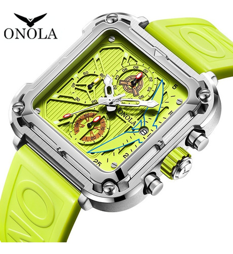 Onola On6831 Calendario De Cuarzo Relojes Luminosos Color del bisel Verde/Plata