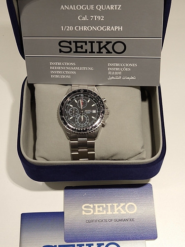 Relógio Seiko Analogue Quartz 1/20 Chronograph 7t92af/1 Novo