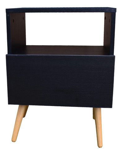 Burós Mesas De Noche Hogare Mónaco Set De 2 Estilo Moderno Mate Negro