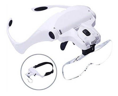 Head Magnifier Glasses, Head Mount Lupas Con Luz Led Para Le