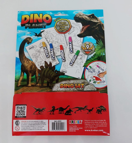 Set De Coloreo Dino Planet. Kreker