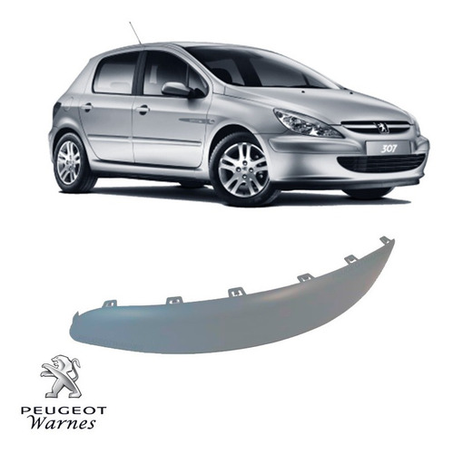 Moldura P/ Pintar Izq Paragolpe Delantero Peugeot 307 01-05