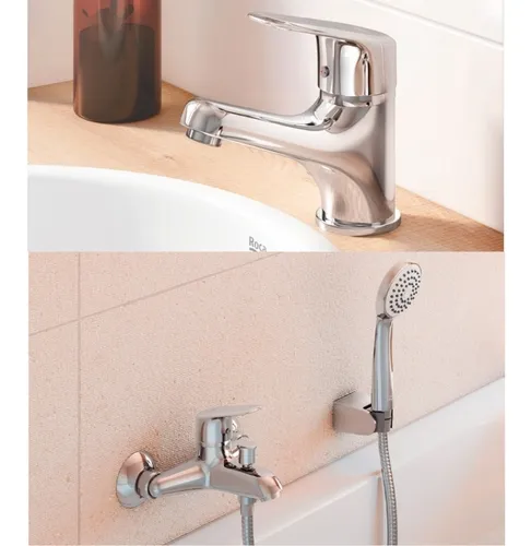 Griferia Roca Coral Lavatorio Ducha Bidet Metalica Cromo