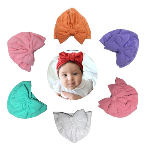 Gorro Turbante Con Moño Para Bebe Premium Headwrap 6pz