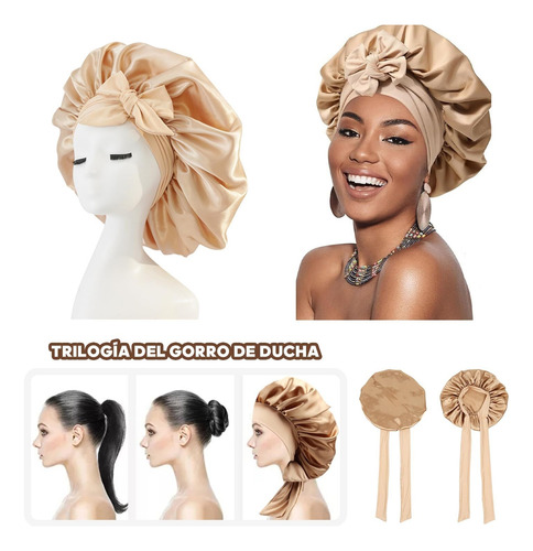 2 Piezas Gorro De Satin Para Dormir,ajustable Gorra De Seda
