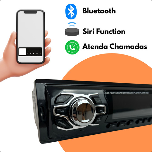 Radio MP3 Som Carro Automotivo Inova PLAYER-5901 com USB Pen Drive Bluetooth Leitor de Cartão SD