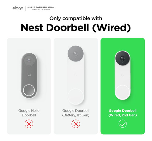 Funda De Compatible Google Nest Hello Video Doorbell ...