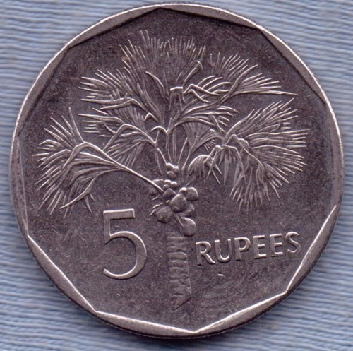 Islas Seychelles 5 Rupees 2010 * Arbol De Fruta * Republica