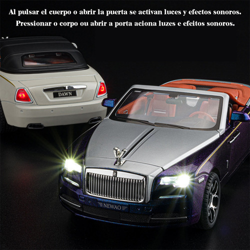 Rolls Royce Dawn 1/24 Miniatura Metal Coche Con Luz Y Sonido