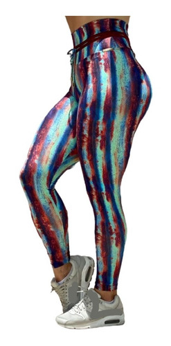 Imagem 3 de 6 de Calça Leg Cintura Alta Com Franzido Efeito Empina Bumbum 580