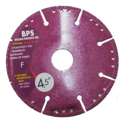 Disco Diamantado Aliafor Bps-f 4.5 Marmoles Azulejos Fibra Color Violeta