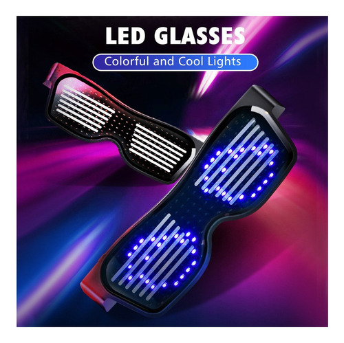 . Lazhu Led Gafas Personalizables Bt Colorful Light Glow