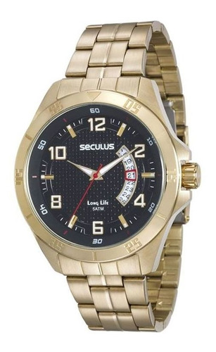 Relógio Seculus Masculino Dourado 20469gpsvda1