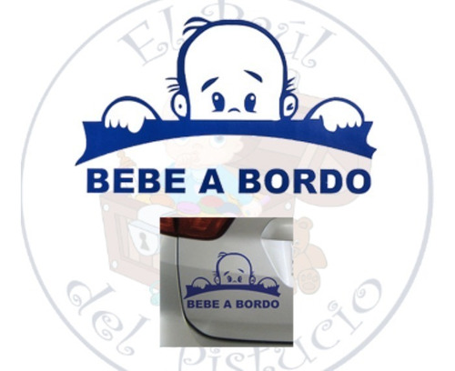 Sticker Vinyl Decorativo Bebé A Bordo Para Auto 28x30cm Azul