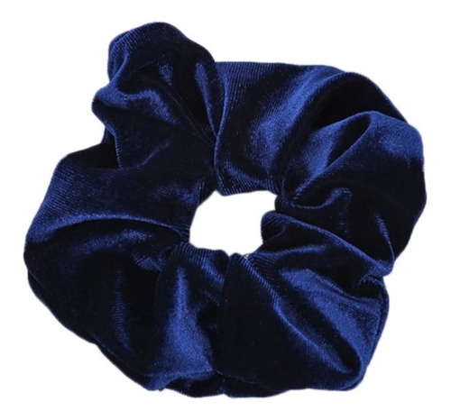 Colet Scrunchies Terciopelo Plush Azul Marino Colegial 
