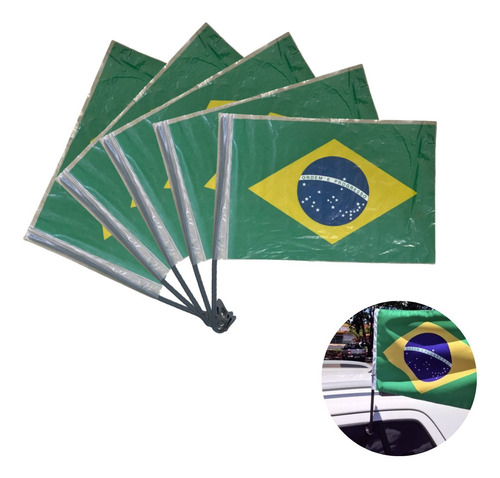 1 Un. Bandeirinha Do Brasil Para Vidro Carro Copa Eleição