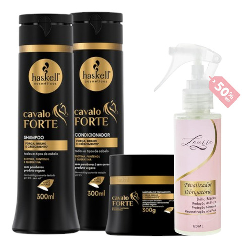 Kit Cavalo Forte Haskell Sh+cond+másc 300ml Lourre 120ml