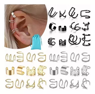 36pcs Clip Orejas Aretes Earcuff Trepadores Sin Perforación