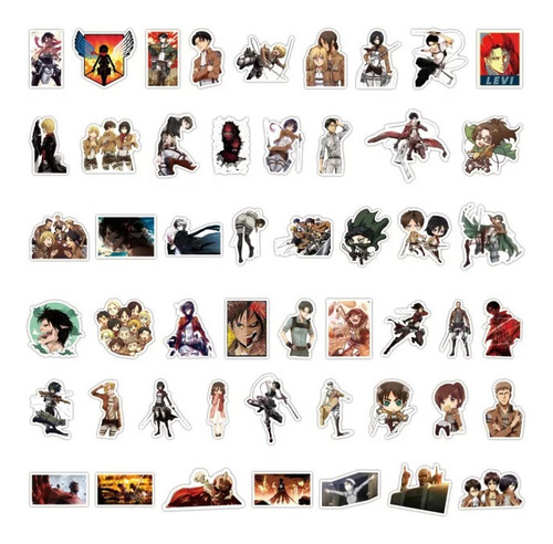 Kit De 100 Estampas De Anime Attack On Titan, Varios Tamaños | Meses sin  intereses