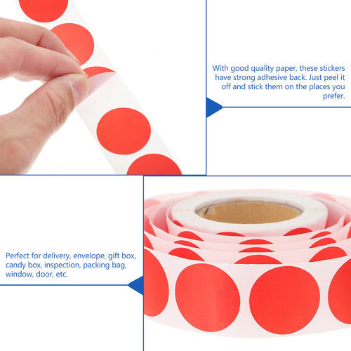 1 Rollo De Etiquetas Autoadhesivas, Pegatinas Con Puntos Cir