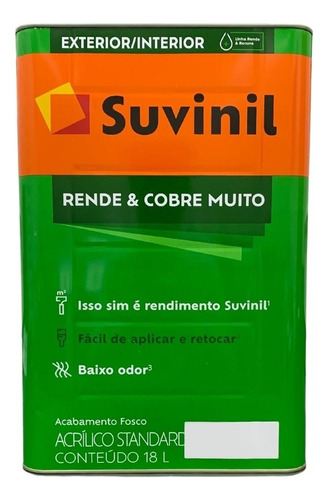 Tinta Rende E Cobre Muito Branco 18 Litros Suvinil