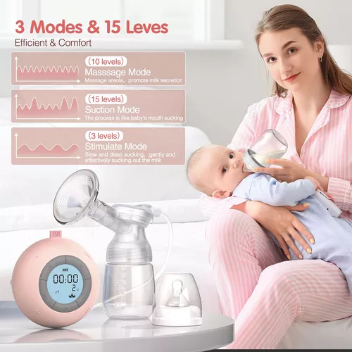 Babyking - Extractor De Leche Electrico Con 3 Modos Y 15 Niv