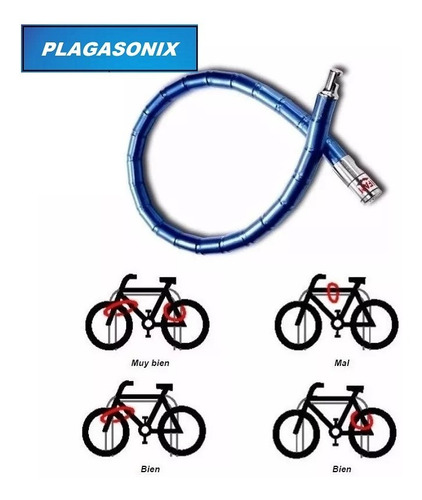 Imagen 4 de 10 de Linga Cadena Candado Bicicleta Moto Reforzada 120cm Brz-1221