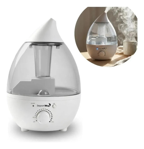Umidificador De Ar Ambiente 1,3l Elétrico 127/220v Branco