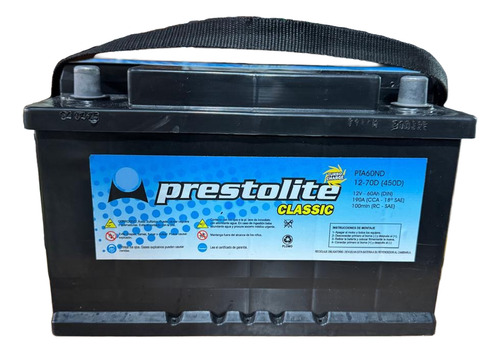 Bateria Prestolite 12x75 Reforzada Classic Derecho