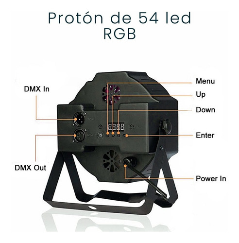 Imagen 3 de 5 de Protón Tacho Led 54 Led Luminosidad Rgbw Dmx