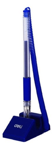 Boligrafo Gel 0.5mm Cordon Mostrador Azul Deli Color Del Exterior Azul Y Transparente
