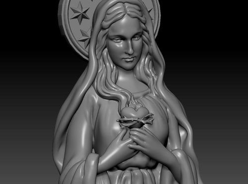 Escultura Virgen María Medio Cuerpo