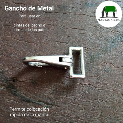 Imagen 2 de 5 de Gancho Mosquetón Prendedor Mantas Caballos
