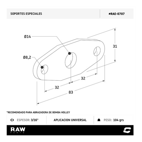 Imagen 2 de 4 de Soporte Para Soldar Bomba De Nafta Holley Raw Parts