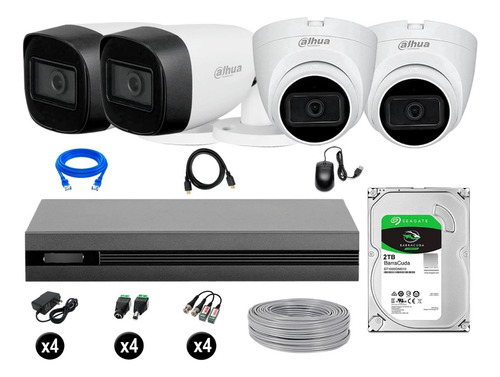 Cámaras Seguridad Dahua Kit 4 Cámaras Full Hd Audio 2tb